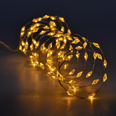 4. LAMPKI DRUCIKI NA BATERIE GIRLANDA 90 LED CIEPŁY BIAŁY FLASH LUCA