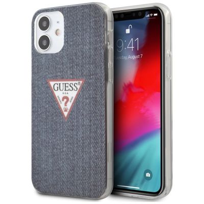 Etui Guess Jeans Collection na iPhone 12 mini - granatowe