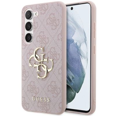 Etui Guess 4G Big Metal Logo na Samsung Galaxy S23 - różowe
