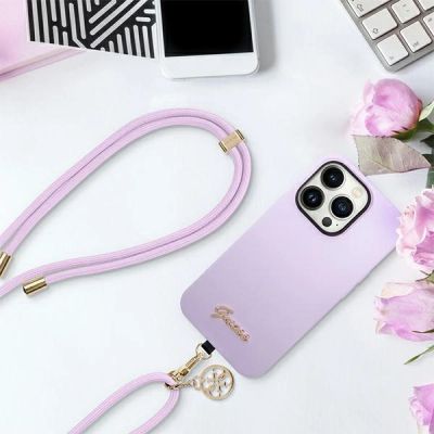 4. Pasek do telefonu Guess CBDY Cord - liliowy