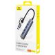 9. Hub USB-A/USB-C Baseus UltraJoy Series 4xUSB-A 3.0 1xUSB-C 5V - szary