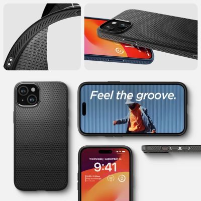 15. Etui Spigen Liquid Air na iPhone 15 - czarny mat