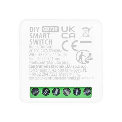 11. GREENBLUE PRZEKAŹNIK WIFI DOPUSZKOWY, ANDROID/IOS/ALEXA/GOOGLE HOME,100-240V AC, 50/60HZ, MAX.16A, DLA LED 150W GB739