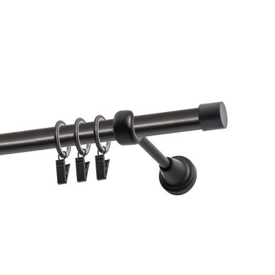 KARNISZ POJEDYNCZY FI 19 MM CZARNY 320 CM LUNA Z KÓŁKAMI KOWALSKI