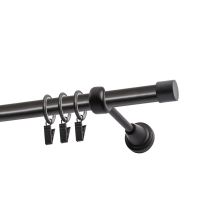 KARNISZ POJEDYNCZY FI 19 MM CZARNY 320 CM LUNA Z KÓŁKAMI KOWALSKI