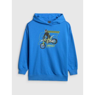 7. Bluza dresowa loose z kapturem chłopięca 4F 4FJRSS26TSWSM2814-33S
