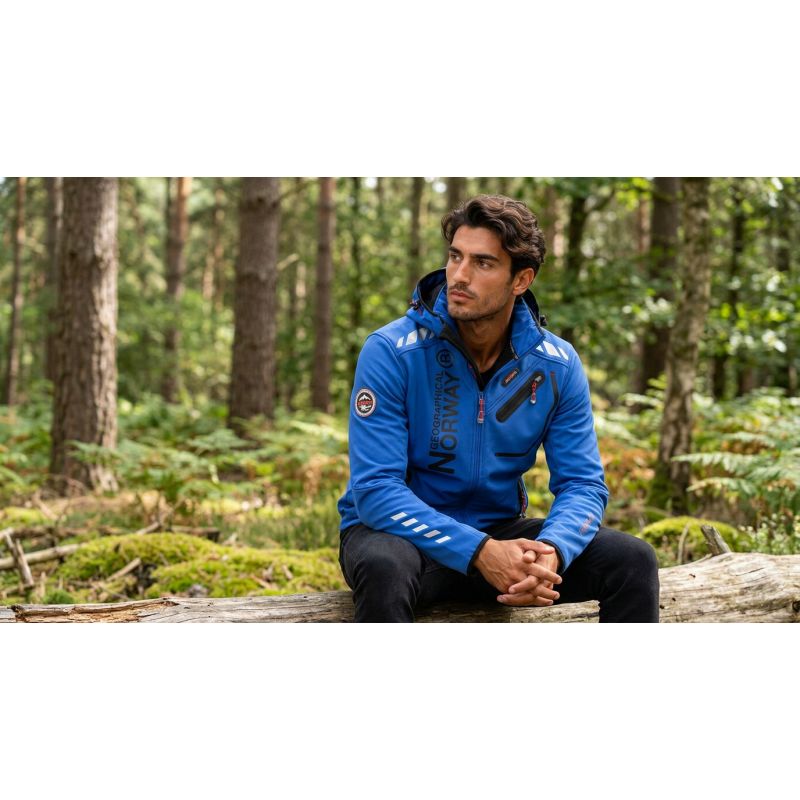 3. Softshell męski Geographical Norway ROYAUTE DB ROYAL BLUE  BLACK MEN 068 (WY2168H/GN-ROYAL BLUE / BLACK)