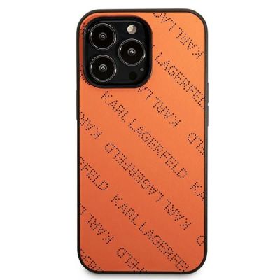 3. Etui Karl Lagerfeld Perforated Allover na iPhone 13 Pro Max 6,7" - pomarańczowe