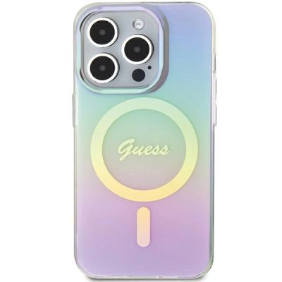 3. Etui Guess IML Iridescent MagSafe na iPhone 15 Pro Max  6.7" - fioletowe