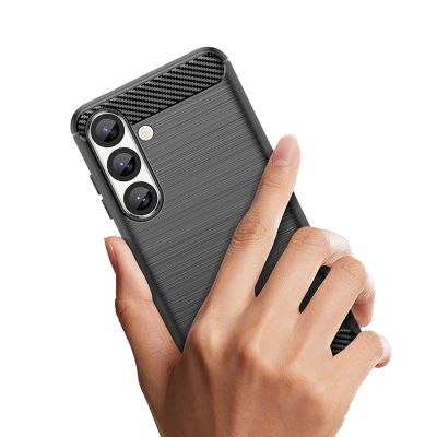 7. Etui silikonowe Carbon Case na Samsung Galaxy S25 Edge - czarne