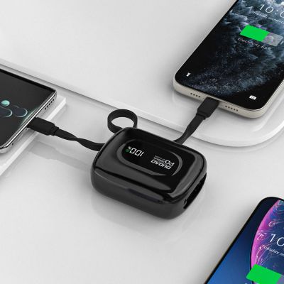 5. Powerbank Dudao K32 22,5W 10000 mAh z wbudowanym kablem USB-C/Lightning - czarny