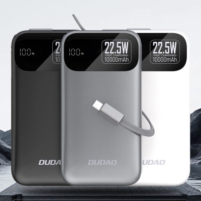 2. Powerbank Dudao K31 10000 mAh 22,5W PD z wbudowanym kablem - szary