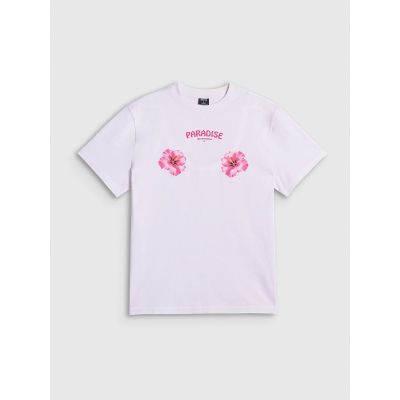 5. T-shirt loose z nadrukiem damski 4F 4FRSS26TTSHF3882-10S