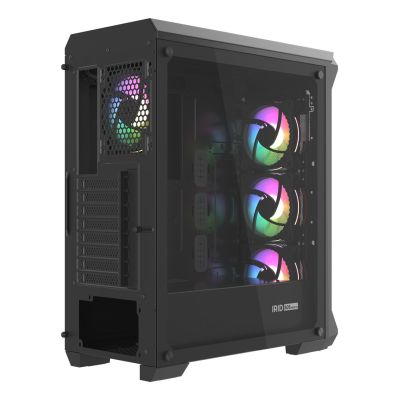 8. Obudowa NATEC Genesis Irid 505 ARGB NPC-1518 (ATX. Micro ATX. Mini ITX; kolor czarny)