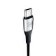 11. Kabel 3mk AUX minijack 3.5 mm / USB-C - srebrny