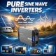 8. Qoltec Przetwornica napięcia Pure Sine Wave | 12V na 230V | 1500/3000W | LCD | USB | USB-C | Kompatybilna z LiFePO4 GEL AGM