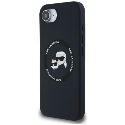 2. Etui Karl Lagerfeld Liquid Silicone Karl & Choupette Heads z MagSafe na iPhone 16e - czarne