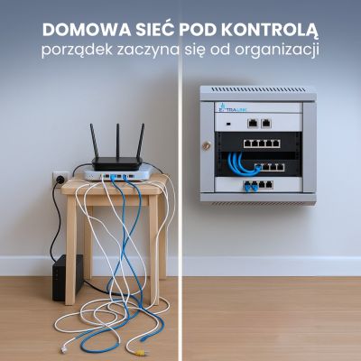 9. Extralink - szafka wisząca  4U 10" kolor szary