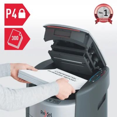 2. Niszczarka Rexel ShredMax AutoFeed+ 300X, P4, 300 kartek, 25 l kosz