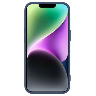 2. Nillkin CamShield Silky Silicone Case etui iPhone 14 Plus pokrowiec z osłoną na aparat niebieski