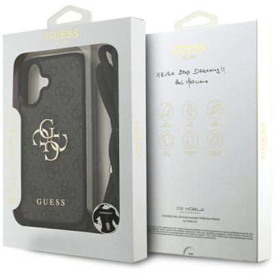 7. Etui Guess 4G Big Logo Cord Stap Crossbody na iPhone 17 - czarne