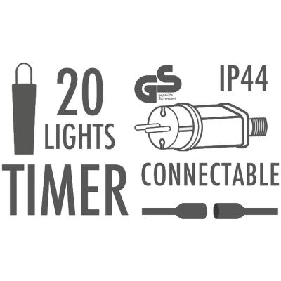 26. GIRLANDA OGRODOWA PARTY LIGHT 20LED A60 BIAŁY KABEL