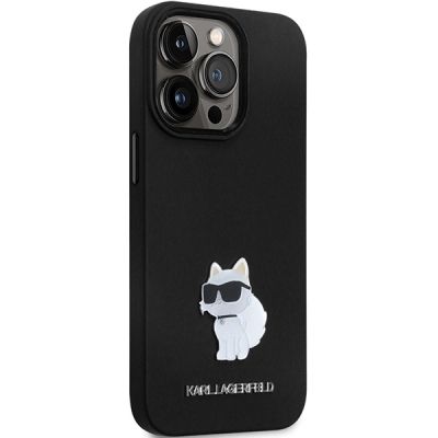 4. Etui Karl Lagerfeld Silicone Choupette Metal Pin na iPhone 14 Pro - czarne