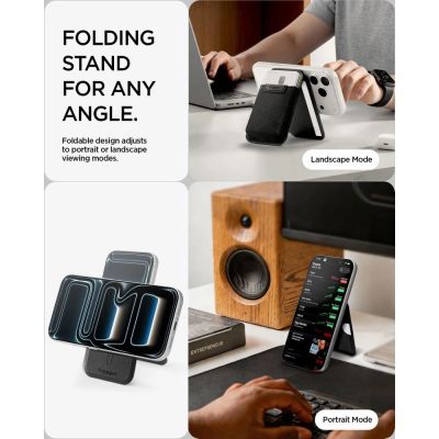 11. Portfel Spigen Slim Fold S314-4 MagSafe na telefon - czarny