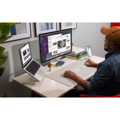 7. Podkładka na biurko Twelve South DeskPad ze skóry wegańskiej (dove grey)