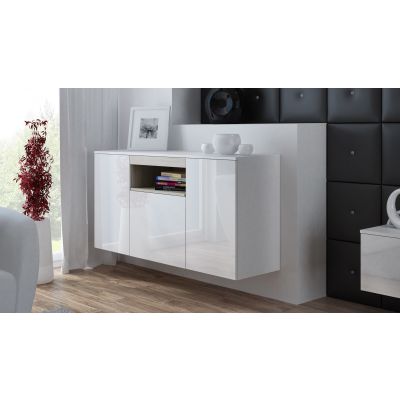 3. Komoda VIVA 150 biały/ biały połysk+ dąb sonoma