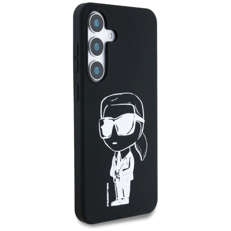 4. Etui Karl Lagerfeld Silicone Graffiti Ikonik Printed Logo MagSafe Samsung Galaxy S25 czarny