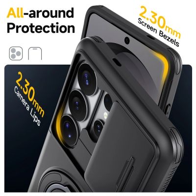 4. Etui na Samsung Galaxy S26 Ultra magnetyczne z metalowym pierścieniem 360° i osłoną aparatu - czarne