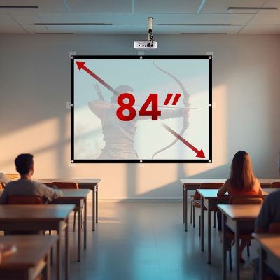 2. MACLEAN EKRAN PROJEKCYJNY 84", 175X131CM, , OBRAMOWANIE 25MM 4:3, HACZYKI DO NACIĄGU MC-166