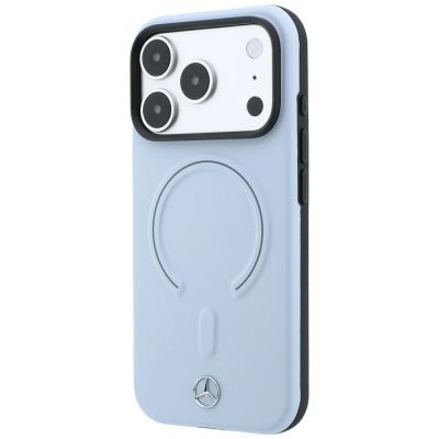 2. Etui Mercedes Leather 3D MagSafe na iPhone 18 Pro / 17 Pro - niebieskie