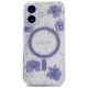 3. Etui Guess Resin Flowers Glitter MagSafe na iPhone 16 - fioletowe