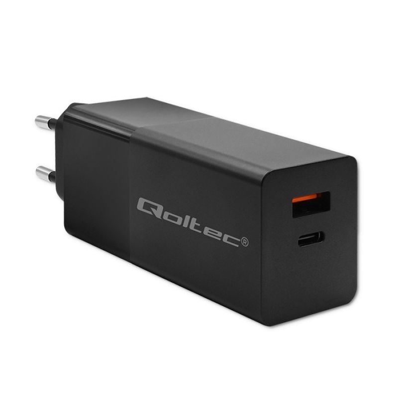 6. QOLTEC ŁADOWARKA GAN POWER PRO | 1XUSB-C | 1XUSB | 100W | 5-20V | 1.5-5A | PD | CZARNA