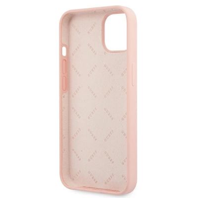 7. Etui Guess Silicone 4G Logo na iPhone 13 / 14 / 15 - różowe