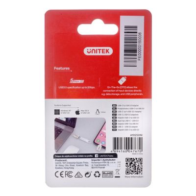 2. UNITEK ADAPTER USB-C-USB-A 3.1 GEN1, M/F, A1025GNI