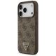2. Etui Guess Leather 4G Triangle Strass MagSafe na iPhone 17 Pro - brązowe