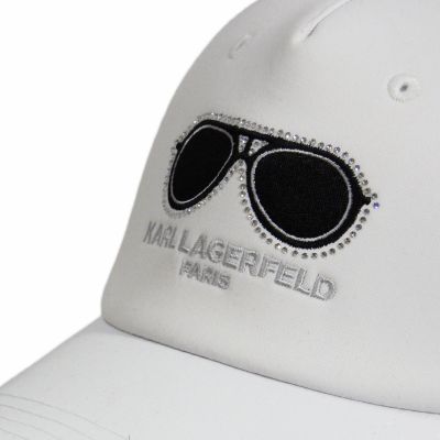 6. Czapka z daszkiem Karl Lagerfeld Paris Okulary Strapback Biała - L5WH7946-wht