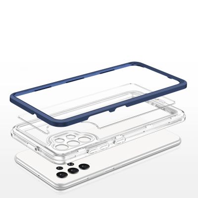 5. Clear 3in1 etui do Samsung Galaxy A32 5G żelowy pokrowiec z ramką niebieski