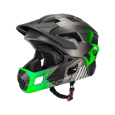 Kask rowerowy Rockbros TS-61 10110061003 dziecięcy z odpinaną szczęką rozmiar S (48-54) - zielony