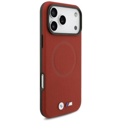 4. Etui BMW M FW Metal Logo MagSafe na iPhone 17 Pro Max - czerwone