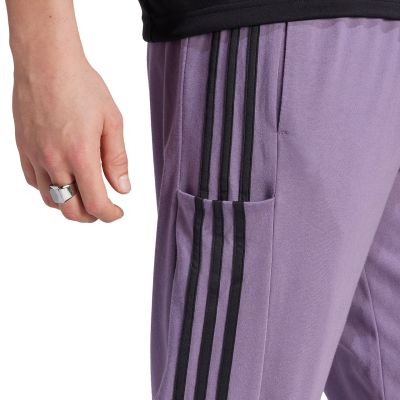 10. Spodnie adidas Essentials Single Jersey Tapered Open Hem 3-Stripes M IJ8699