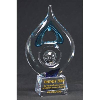 9. Trofeum szklane grawerowane +wypełnianie farbą