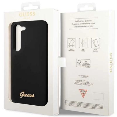 8. Etui Guess Silicone Vintage Gold Logo na Samsung Galaxy S23+ - czarne