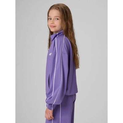 5. Bluza sportowa loose bez kaptura dziewczęca 4F 4FJRSS26TSWSF3057-51S