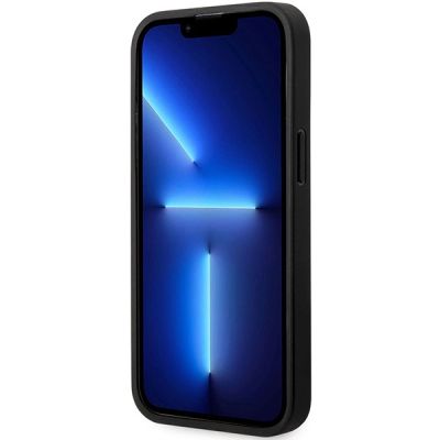 5. Etui BMW Leather Blue Dots na iPhone 14 Pro Max - czarne