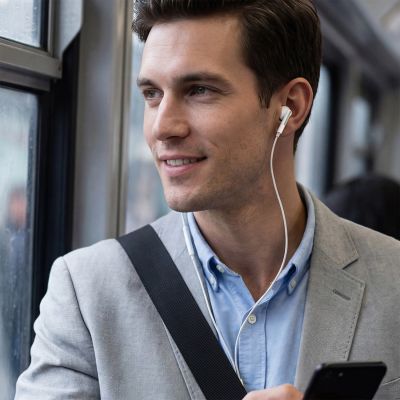 8. Słuchawki przewodowe Acefast L13 douszne z mikrofonem USB-C - białe