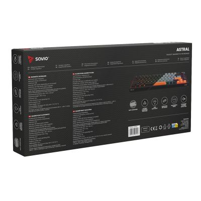 17. SAVIO KLAWIATURA MAGNETYCZNA ASTRAL BLACK OUTEMU WHITE JADE RGB 3 KOLORY KEYCAPÓW